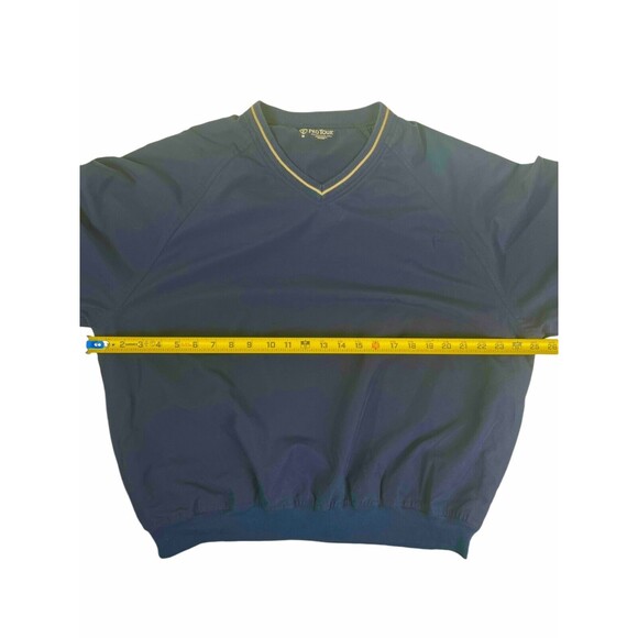 Pro Tour Navy Blue Golf V-Neck Windbreaker Jacket Pullover Convertible Sleeve M - Picture 4 of 8